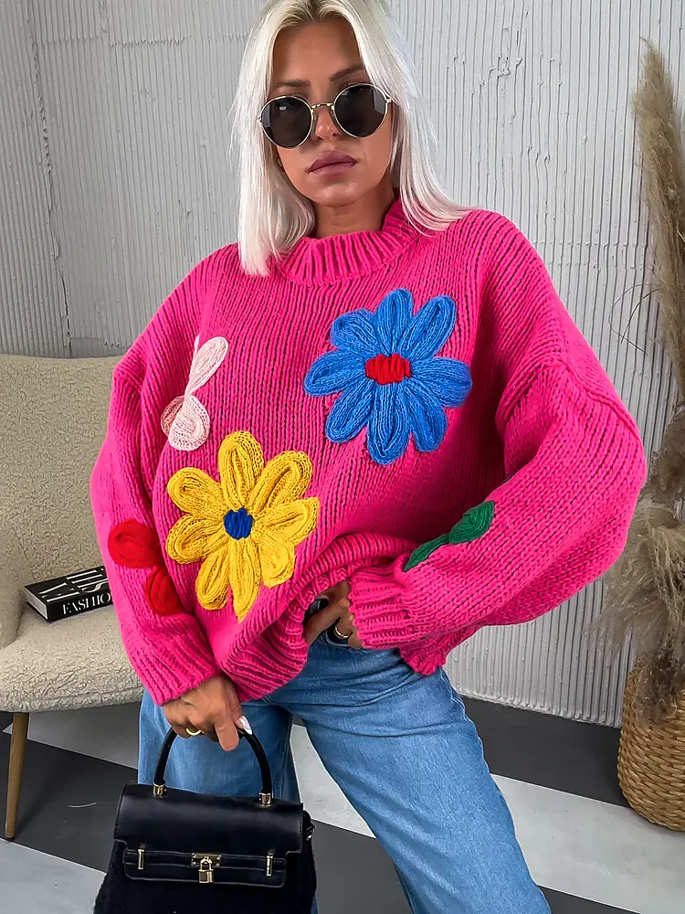 Virágokkal díszített pulóver BEHATI