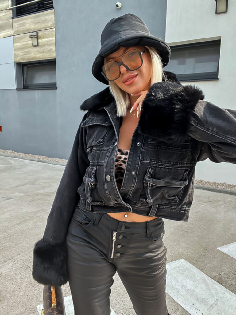 Műszőrmés farmer dzseki IRINA