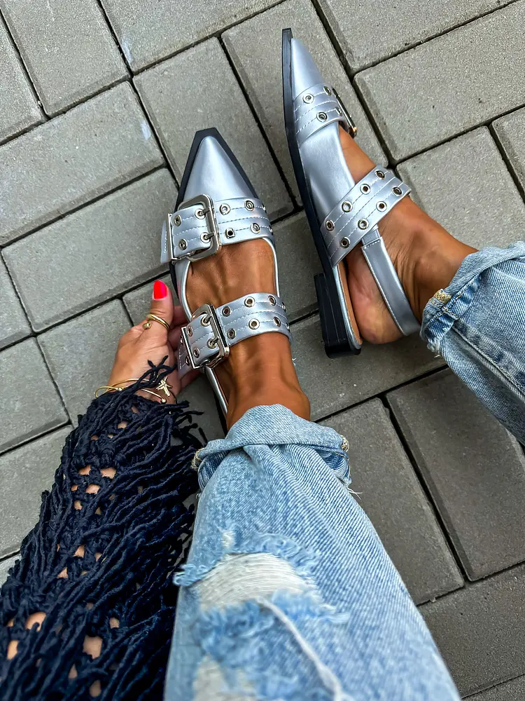 Szandál ezüst díszekkel GEMINI - next