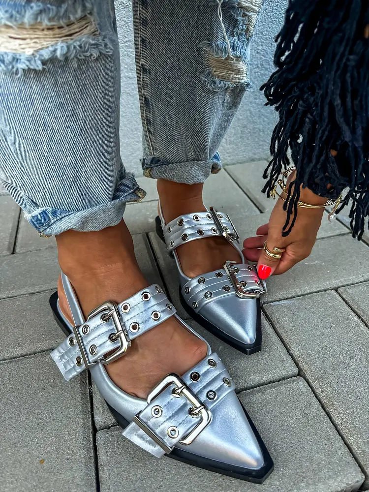 Szandál ezüst díszekkel GEMINI