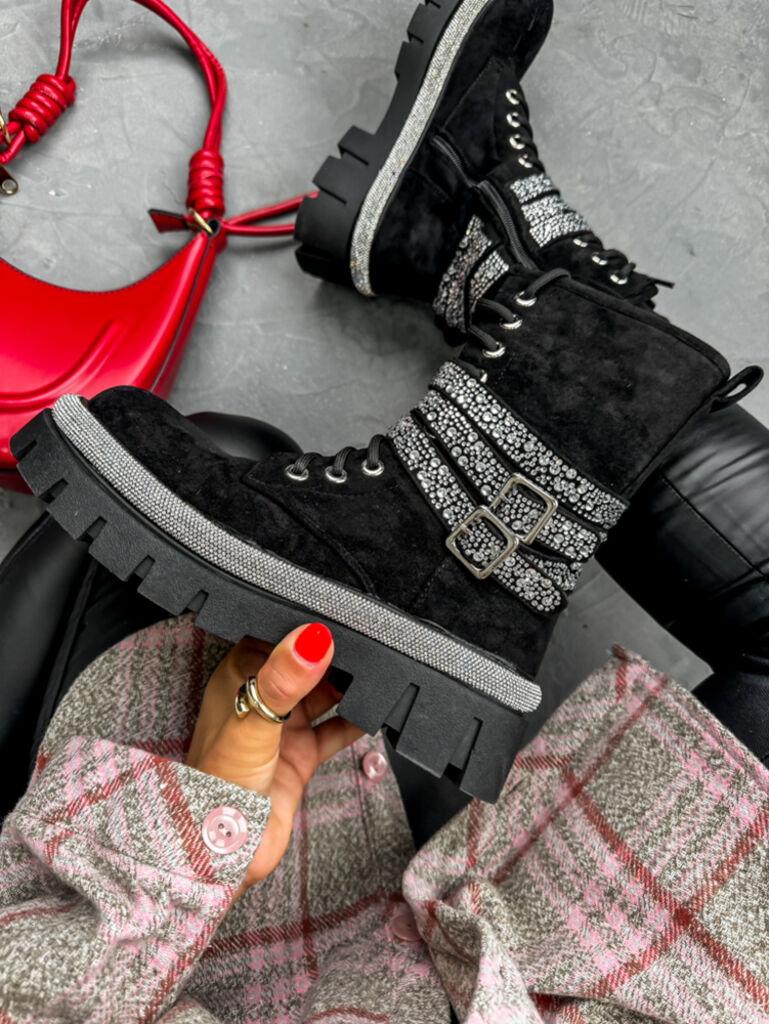 Velúr fűzős bokacsizma MADELYN - next