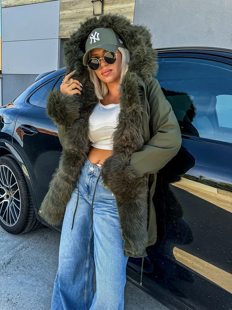 Bélelt kapucnis parka kabát CHARLOTTE