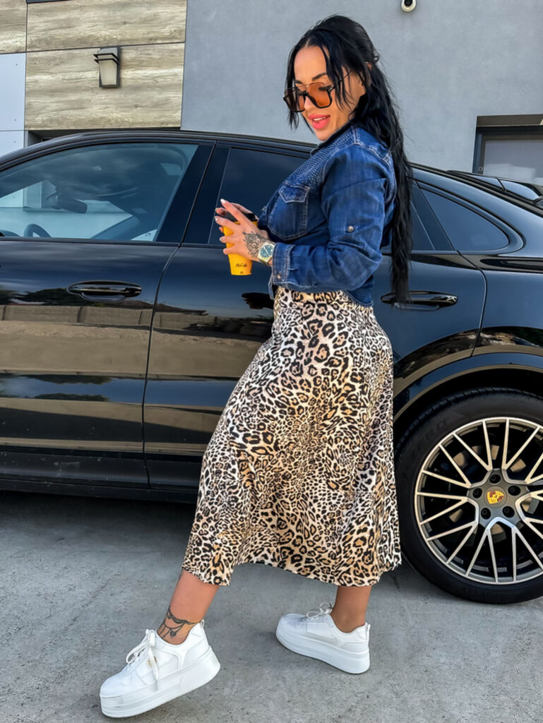 Hosszú leopárdmintás szatén szoknya MARIANA - next