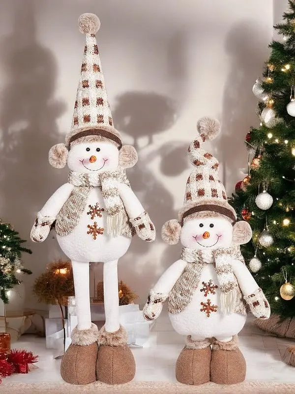 Karácsonyi hóember kihúzható lábakkal