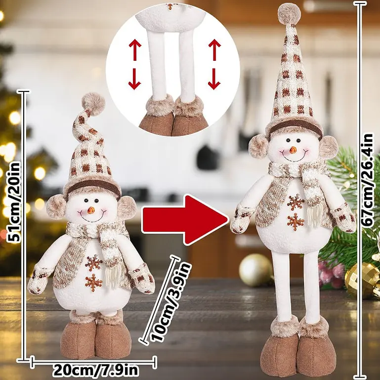 Karácsonyi hóember kihúzható lábakkal - next