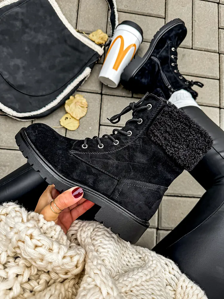 Velúr fűzős bokacsizma PRISHA