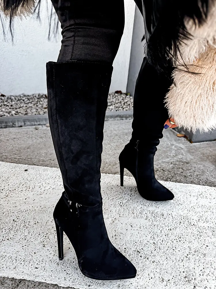 Fekete magasszárú csizma ANAISE - next