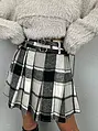 Kockás rakott szoknya övvel TULISA