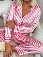 Csíkos szatén pizsama LENTYS
