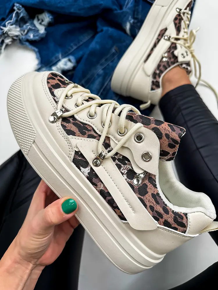 Leopárdmintás női sportcipő LEYNA