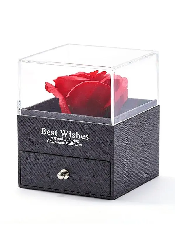 Egyedi ékszerdoboz szappanrózsával