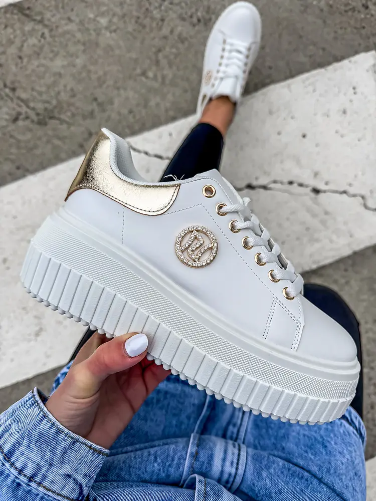 Platformos sportcipő arany színű díszekkel AGATHA