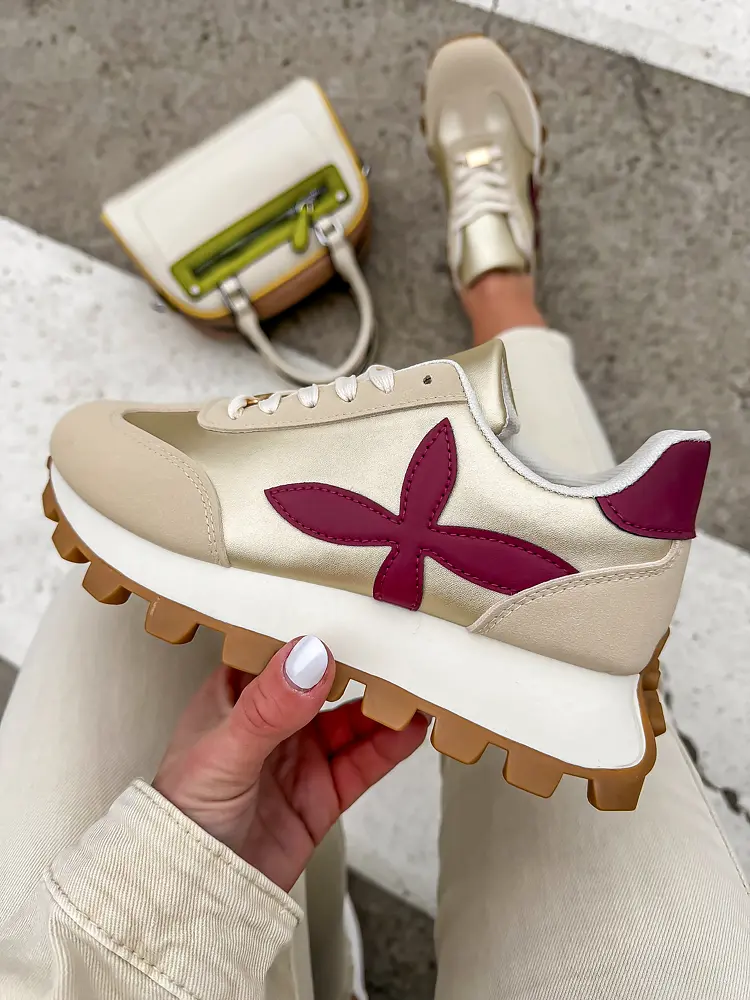 Női sportcipő arany színű dísszel JILIAN