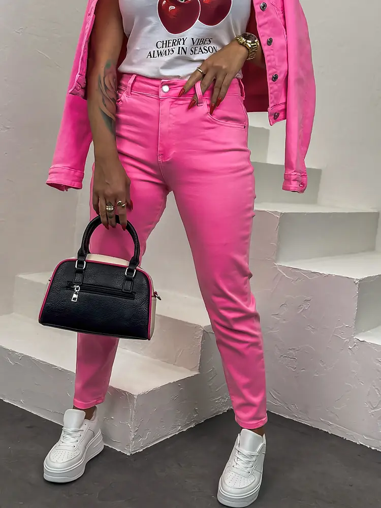 Magas derekú neon pink mom fit farmer  - next