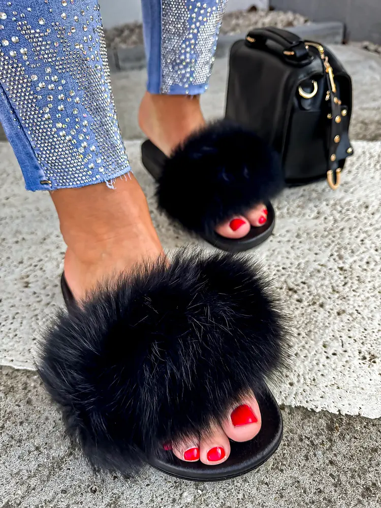 Műszőrmés női papucs ROMILA