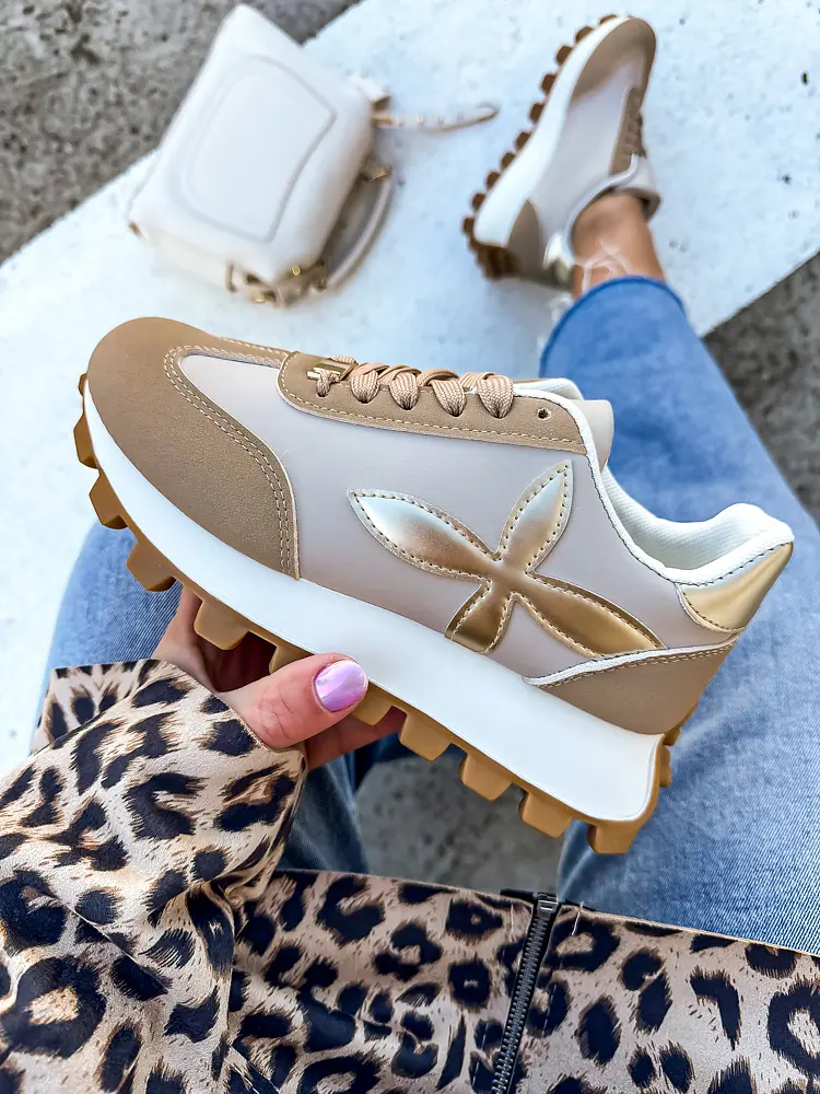 Női sportcipő arany színű dísszel JILIAN