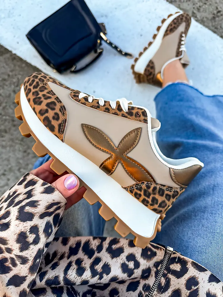 Női sportcipő arany színű dísszel JILIAN