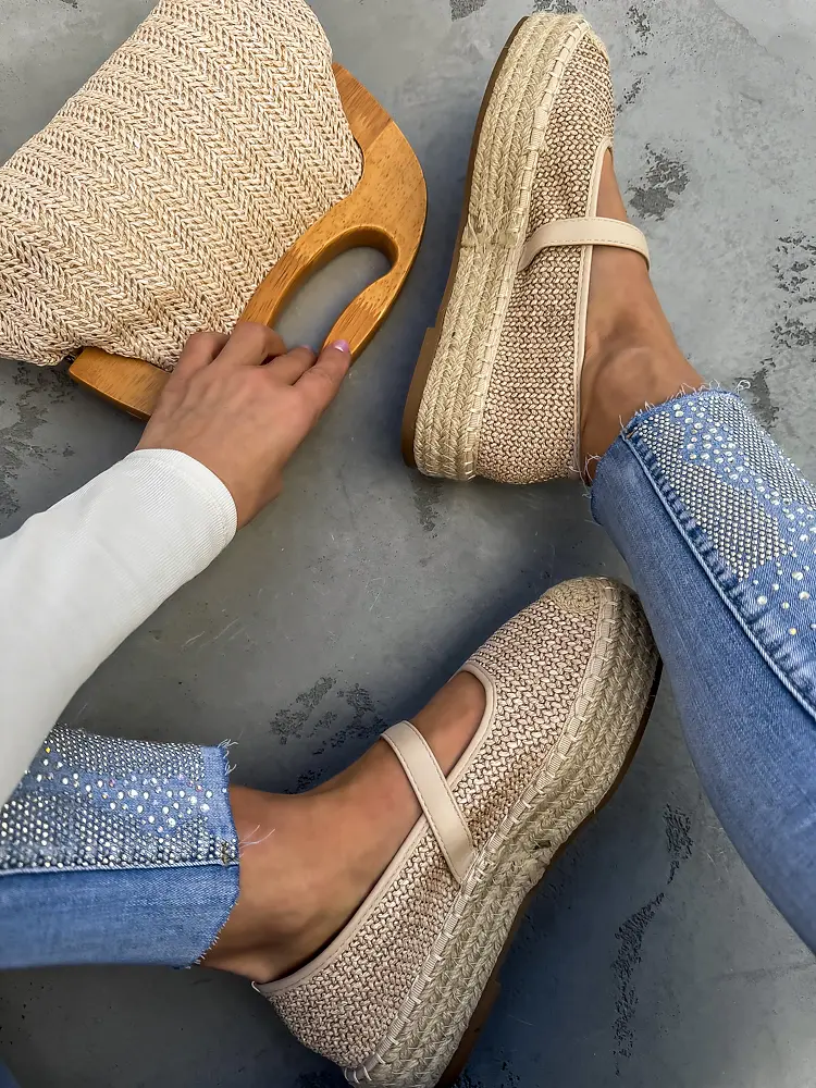 Krémszínű espadrille szandál MAPIYA