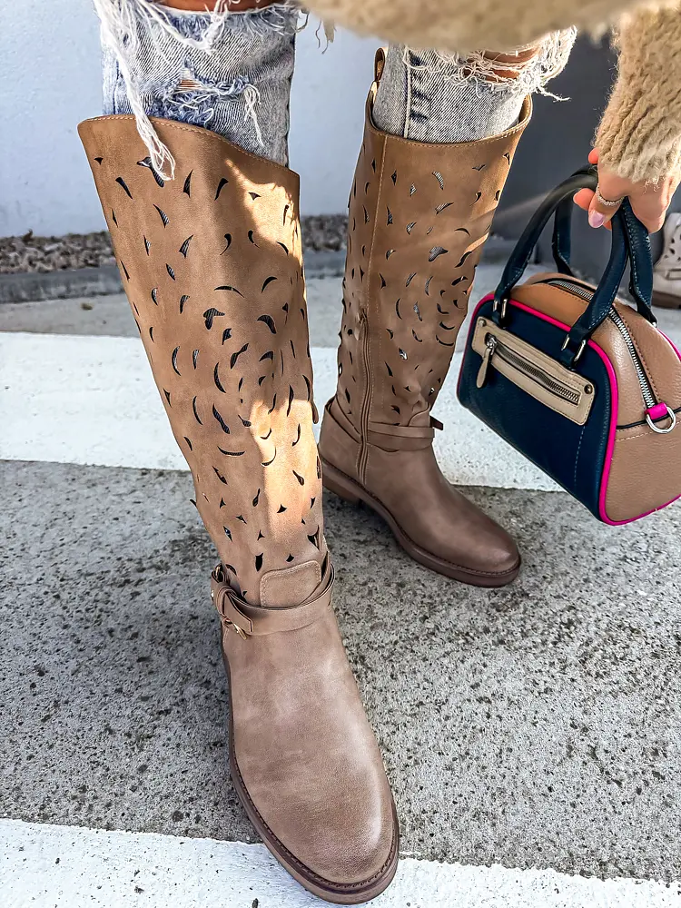 Perforált magasszárú tavaszi csizma HOPE