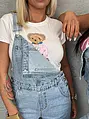 Kék kantáros wide-leg farmer