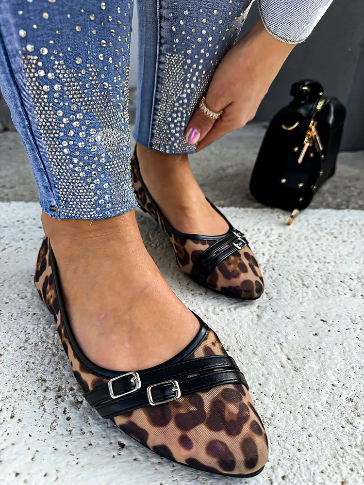 Leopárdmintás balerína cipő TIANA