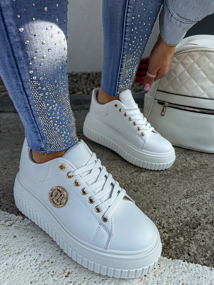 Platformos sportcipő arany színű díszekkel AGATHA