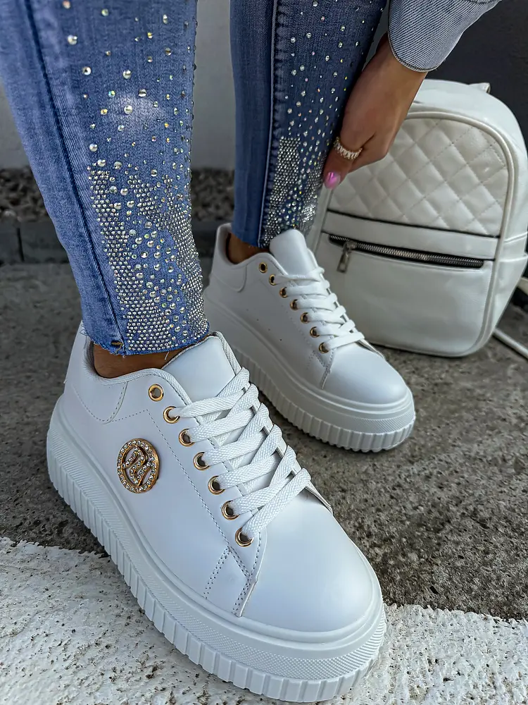 Platformos sportcipő arany színű díszekkel AGATHA - next