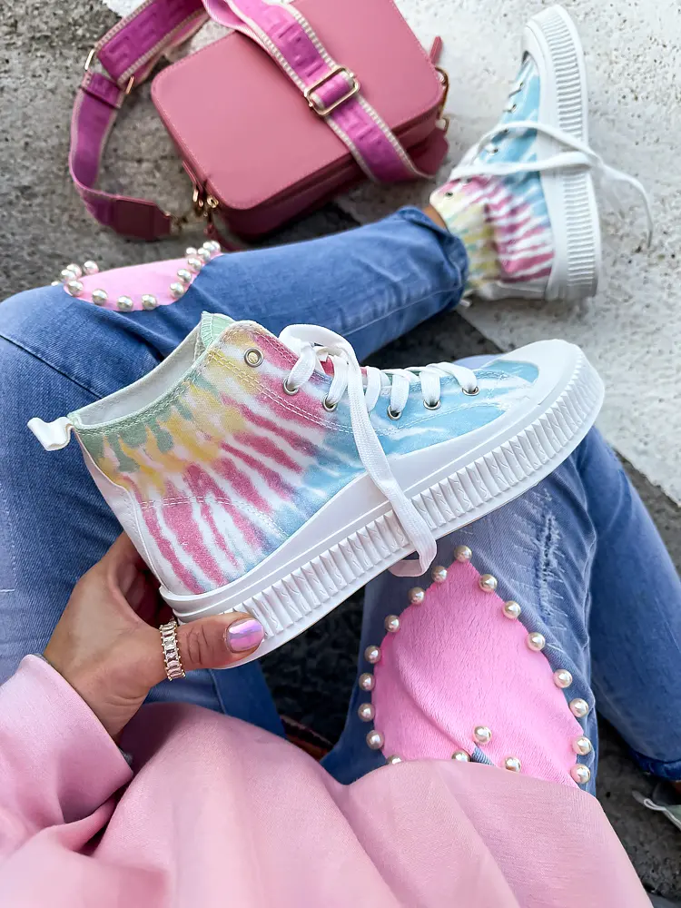 Színes magasszárú sportcipő RAINBOW