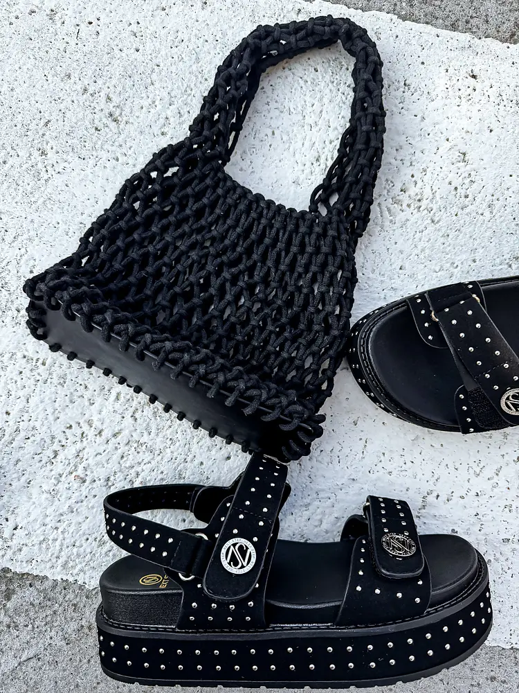 Fekete makramé táska ALEISHA - next