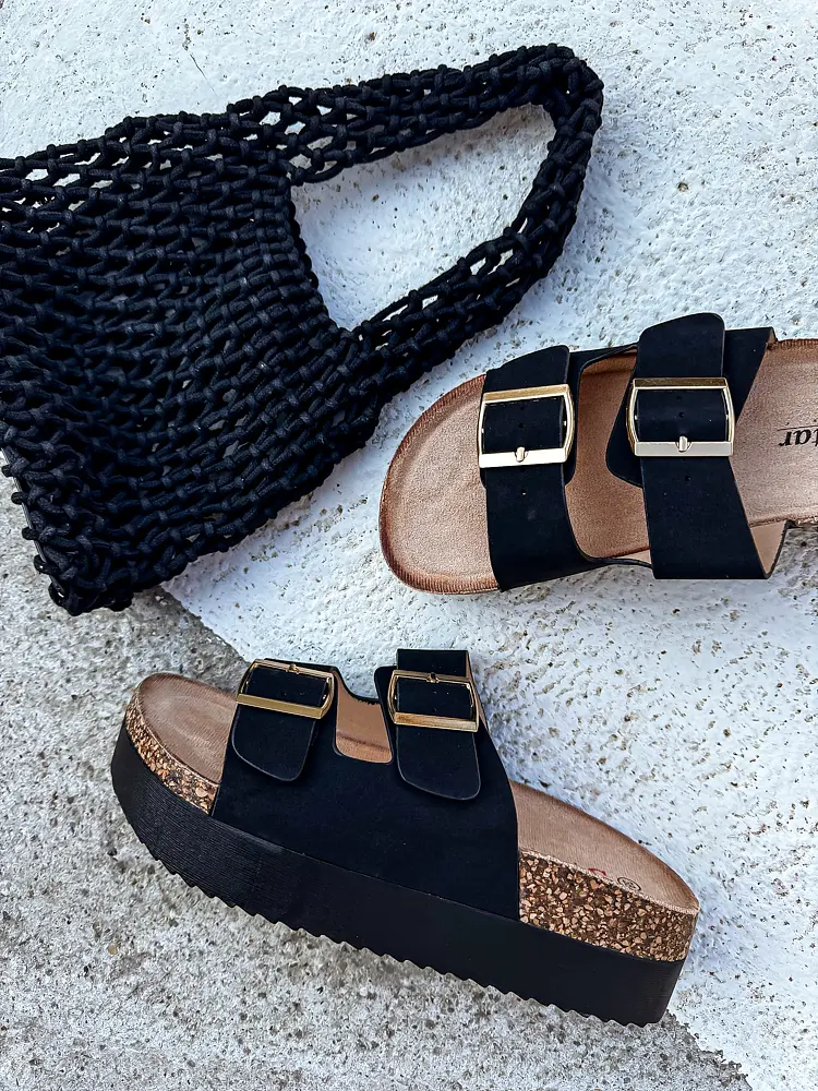 Fekete platformos papucs MARITZA - next