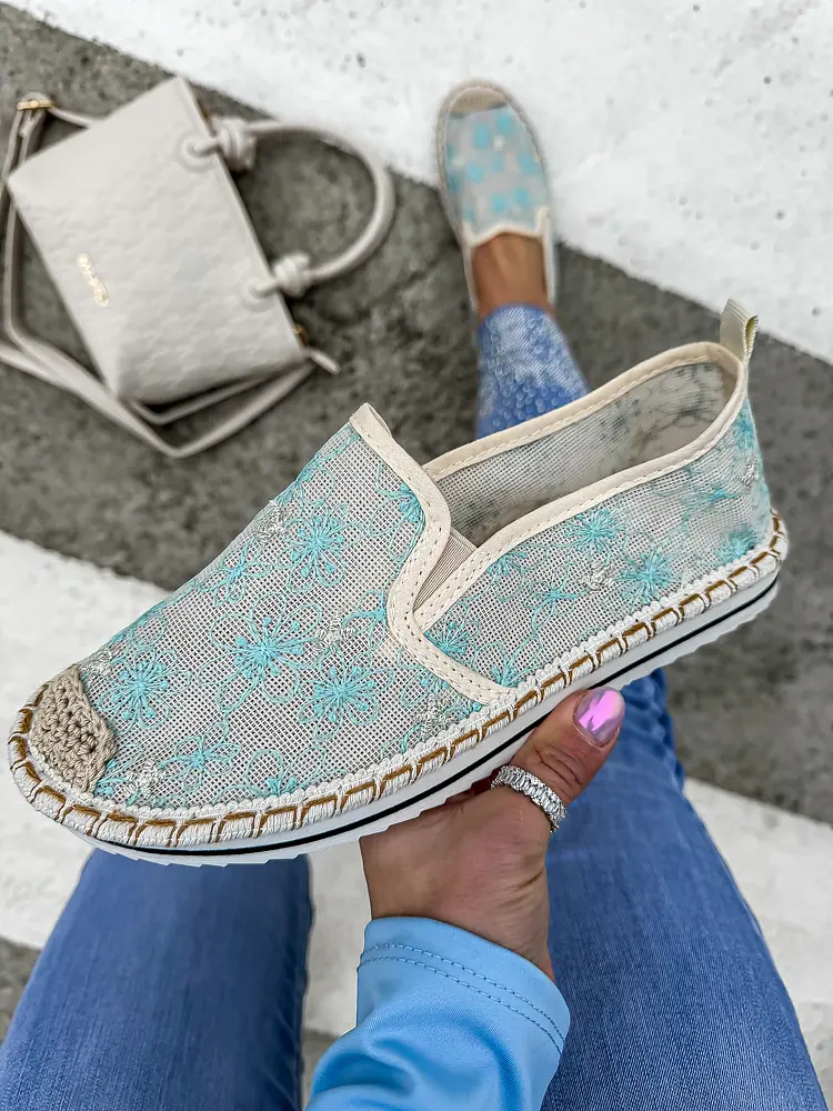 Hímzett hálós espadrilles VIVITA