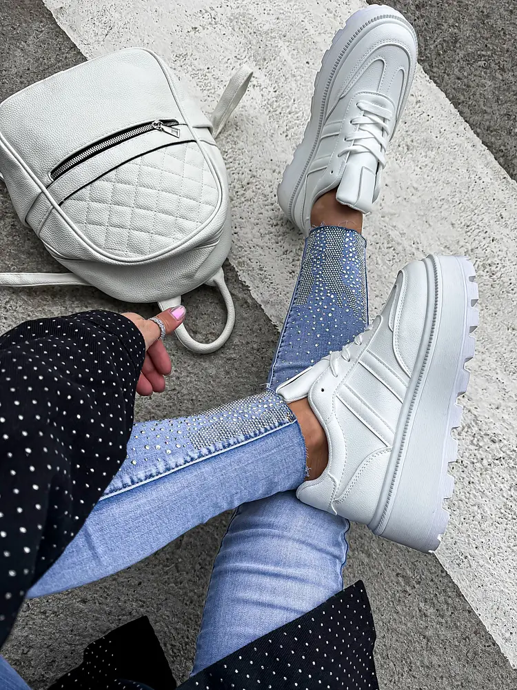 Fehér platformos sportcipő BENIRA