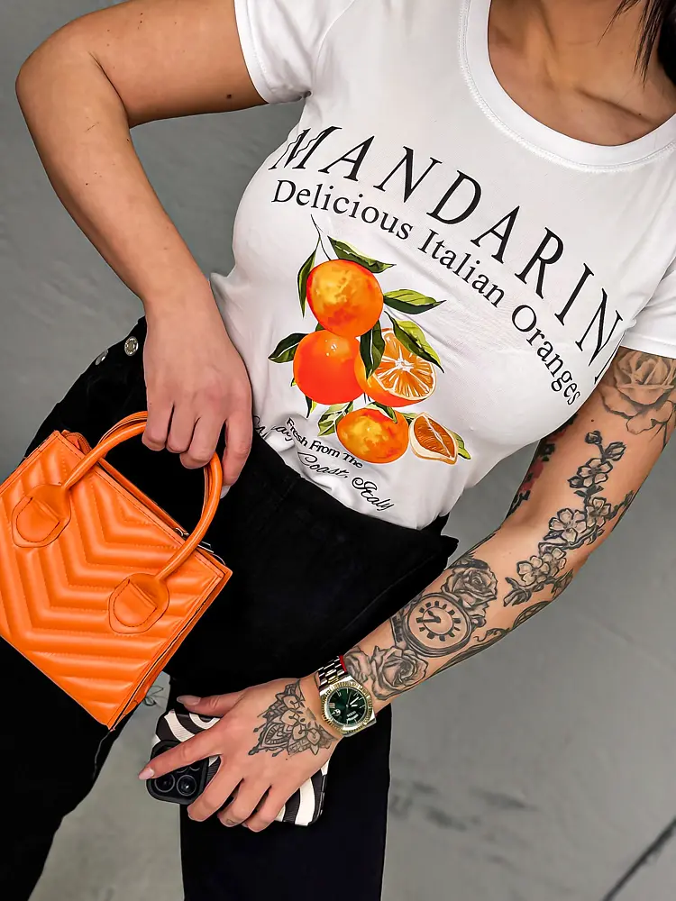 Nyomtatott mintás fehér felső ANASTASIA - next