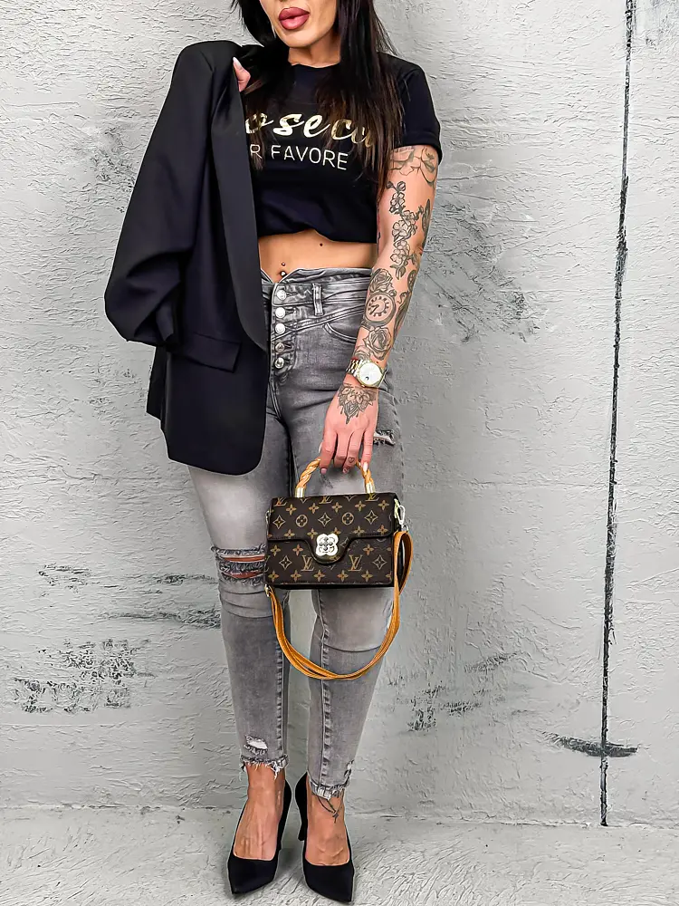 Magas derekú szaggatott skinny farmer - next