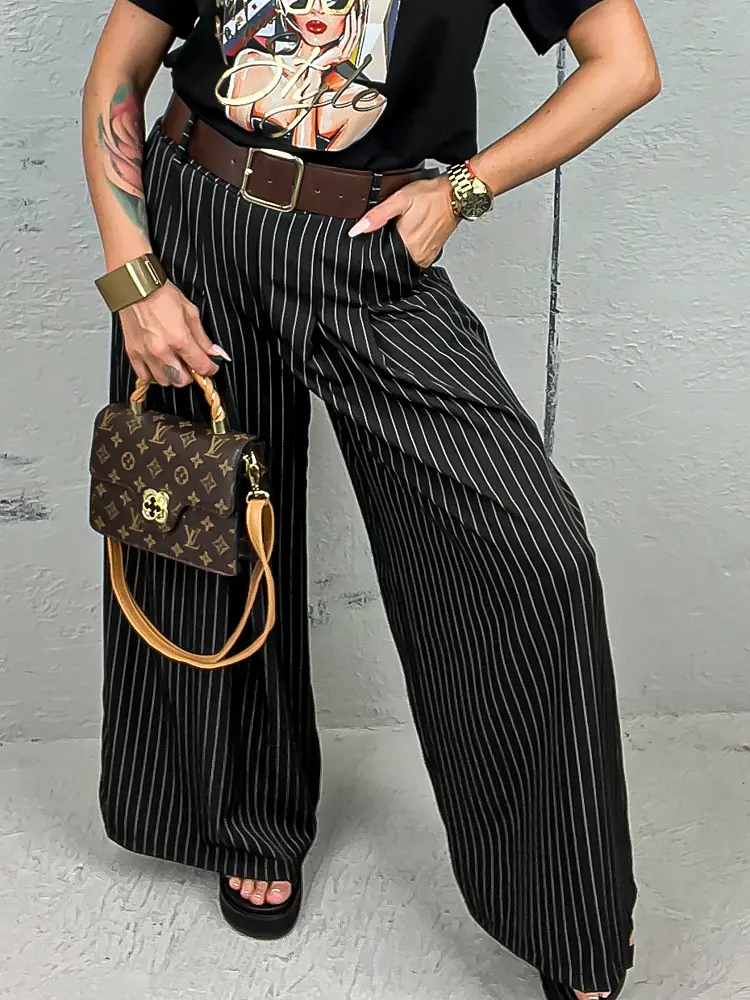 Elegáns wide-leg nadrág övvel MOINA