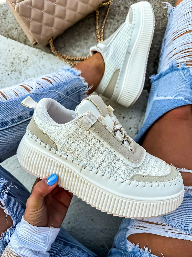 Bézs platformos sportcipő LEONIE