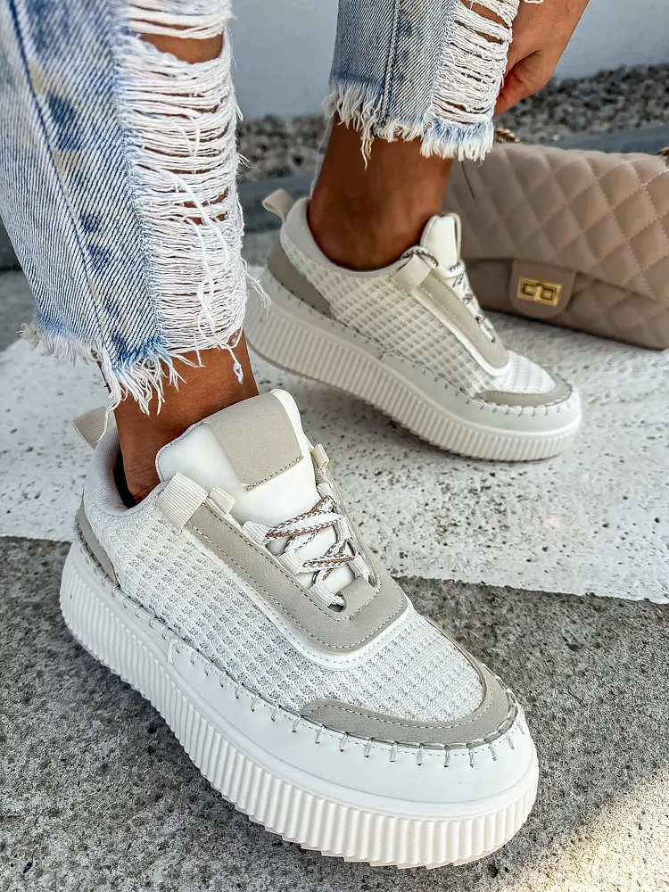 Bézs platformos sportcipő LEONIE - next