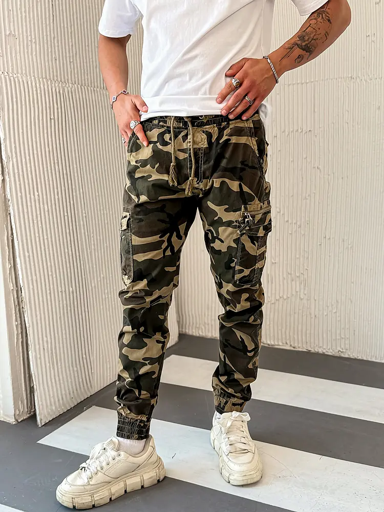 Gumis derekú cargo katonanadrág 