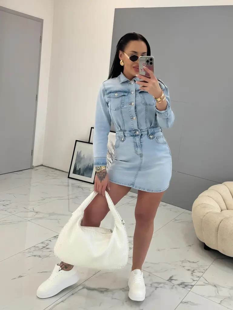 Világoskék farmerruha MARIBELLA