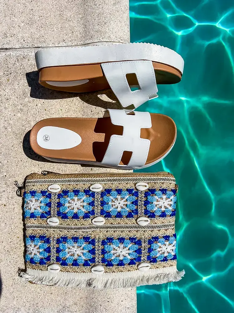 Fehér platformos női papucs LUNNA - next