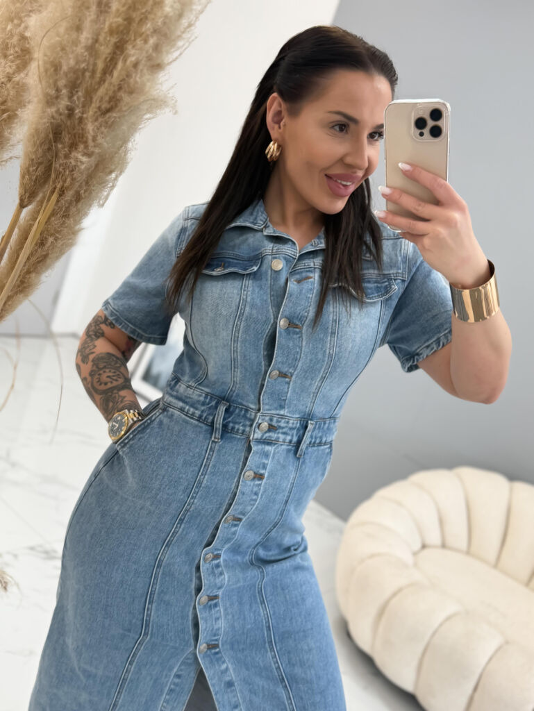 Hosszú gombos farmerruha SERYL - next