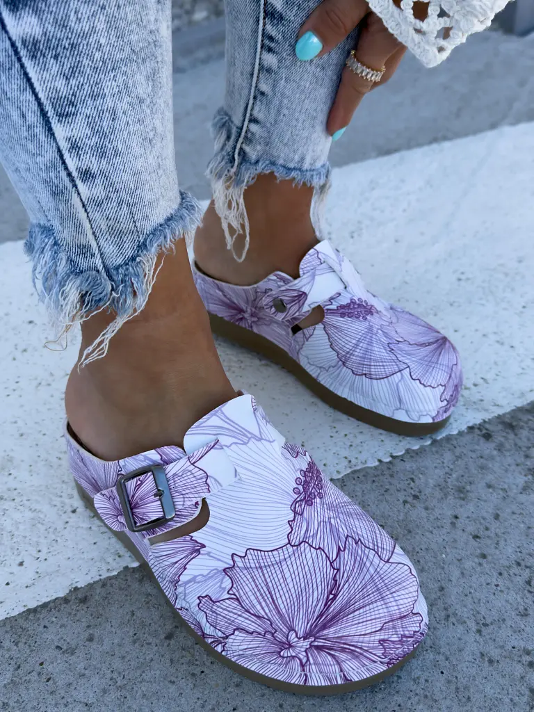 Mintás egészségügyi papucs HIBISCUS