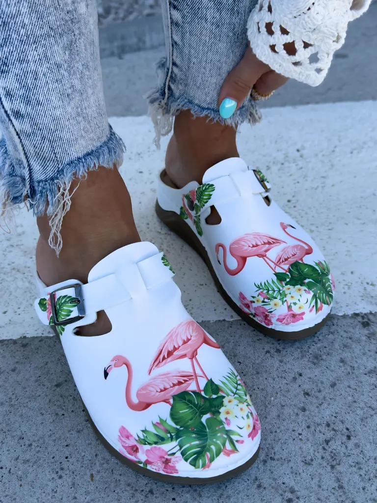 Mintás egészségügyi papucs FLAMINGO