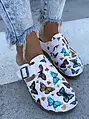 Mintás egészségügyi papucs BEYAZ