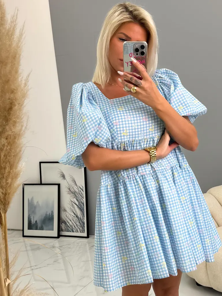 Mintás ballon ujjú pamutruha MIRKA - next