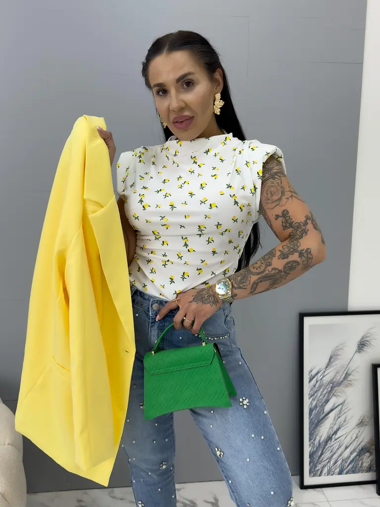 Citromos blúz válltöméssel KATUS - next