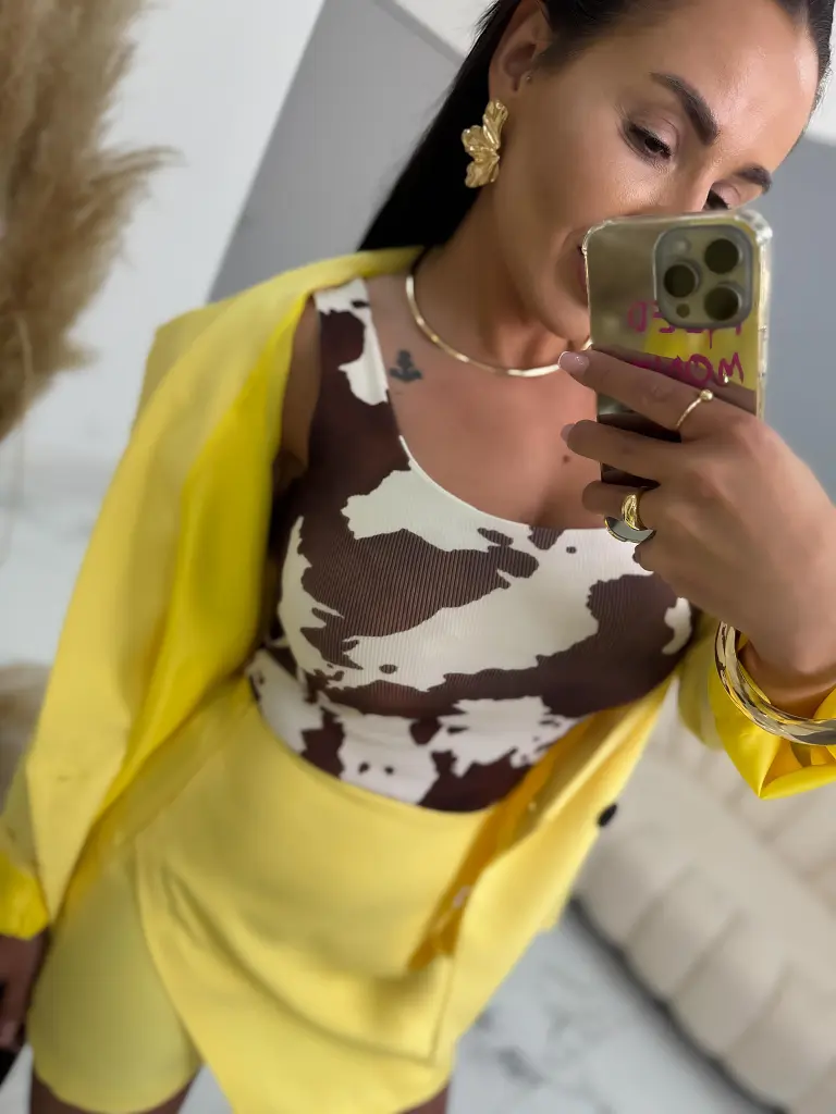 Bordázott anyagú mintás felső FABRIZIA - next