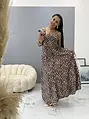 Leopárdmintás szatén maxi ruha FELICIA
