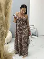 Leopárdmintás szatén maxi ruha FELICIA