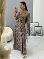 Leopárdmintás szatén maxi ruha FELICIA